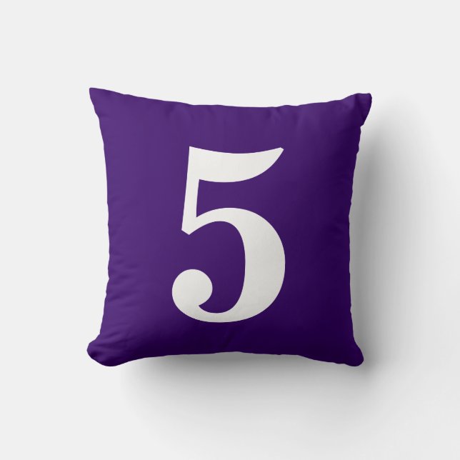Number 5 throw pillow (Front)