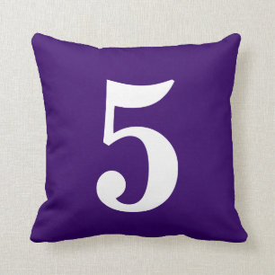 Number 5 throw pillow