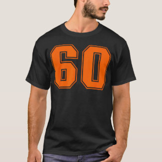 Number 60 Orange Sports Jersey Lucky T-Shirt