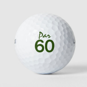 Number 60 par golf course for 60th birthday golfer balls