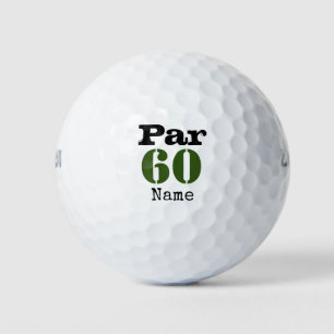 Number 60 par golf course for 60th birthday golfer balls