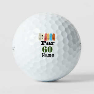 Number 60 par golf course for 60th birthday golfer golf balls