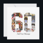 Number 60 Photo Collage Announcement<br><div class="desc">This customisable product is where photos are arranged to form the shape of a number. It is often used for milestone celebrations like birthdays, anniversaries, or achievements, allowing users to showcase memorable images within a single, eye-catching display. The designs typically offer spaces for various photo sizes and orientations, ensuring a...</div>