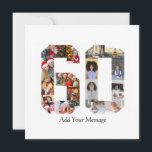Number 60 Photo Collage Announcement<br><div class="desc">This customisable product is where photos are arranged to form the shape of a number. It is often used for milestone celebrations like birthdays, anniversaries, or achievements, allowing users to showcase memorable images within a single, eye-catching display. The designs typically offer spaces for various photo sizes and orientations, ensuring a...</div>