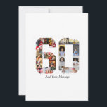 Number 60 Photo Collage Announcement<br><div class="desc">This customisable product is where photos are arranged to form the shape of a number. It is often used for milestone celebrations like birthdays, anniversaries, or achievements, allowing users to showcase memorable images within a single, eye-catching display. The designs typically offer spaces for various photo sizes and orientations, ensuring a...</div>