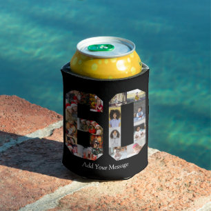 Number 60 Photo Collage Can Cooler