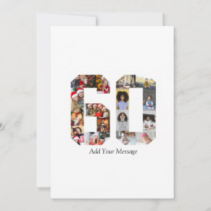 Number 60 Photo Collage Card