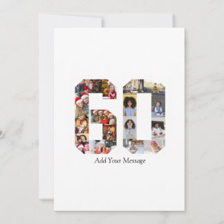 Number 60 Photo Collage Card