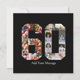 Number 60 Photo Collage Card