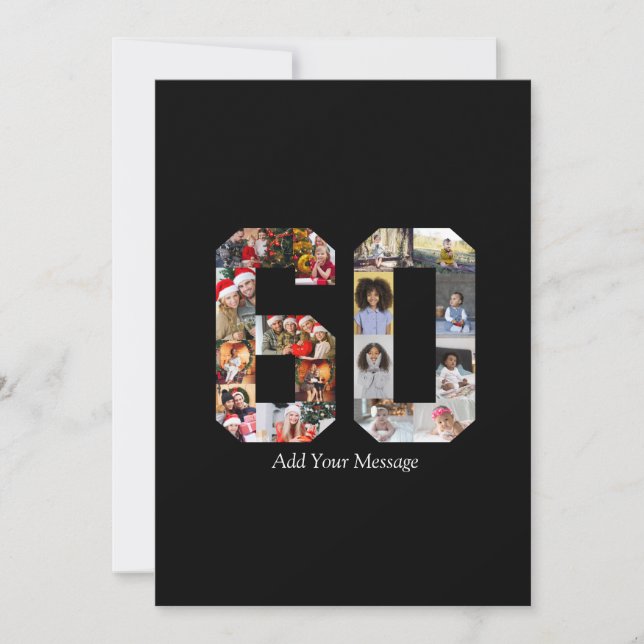 Number 60 Photo Collage Card (Front)
