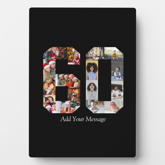 Number 60 Photo Collage Plaque (Front)
