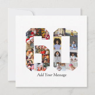 Number 60 Photo Collage Thank You Card