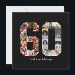 Number 60 Photo Collage Thank You Card<br><div class="desc">This customisable product is where photos are arranged to form the shape of a number. It is often used for milestone celebrations like birthdays, anniversaries, or achievements, allowing users to showcase memorable images within a single, eye-catching display. The designs typically offer spaces for various photo sizes and orientations, ensuring a...</div>