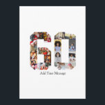 Number 60 Photo Collage Thank You Card<br><div class="desc">This customisable product is where photos are arranged to form the shape of a number. It is often used for milestone celebrations like birthdays, anniversaries, or achievements, allowing users to showcase memorable images within a single, eye-catching display. The designs typically offer spaces for various photo sizes and orientations, ensuring a...</div>