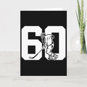 Number 60 Years Ice Hockey 60th Birthday Card