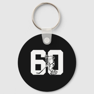 Number 60 Years Ice Hockey 60th Birthday  Key Ring