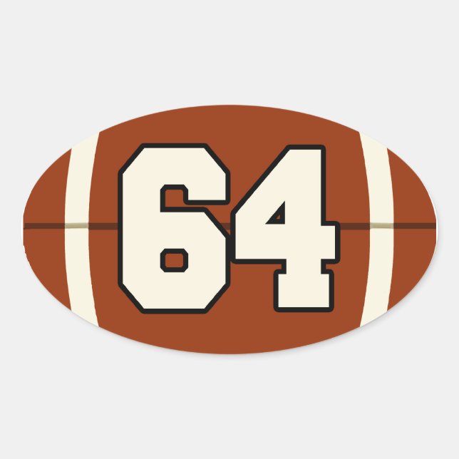Number 64 Football Sticker (Front)
