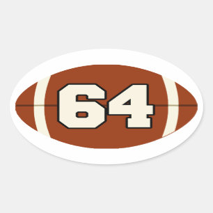 Number 64 Football Sticker