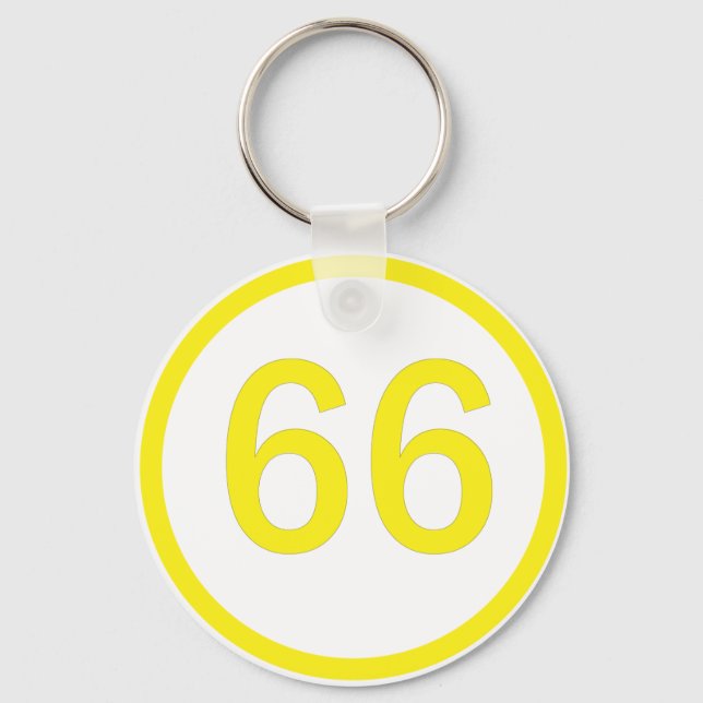 Number, 66, in a circle key ring (Front)