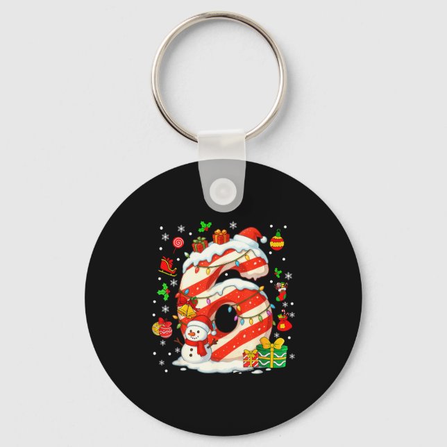 Number 67 Christmas Candy 6 7 Six Seven 6 7 Matchi Key Ring (Front)