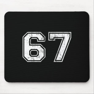 Number 67 Distressed Vintage Sixty Seven Sport Tea Mouse Mat