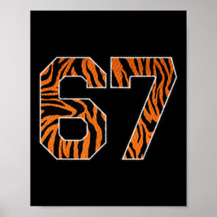 Number 67 In Orange Tiger Print Fanwear Sports Jer