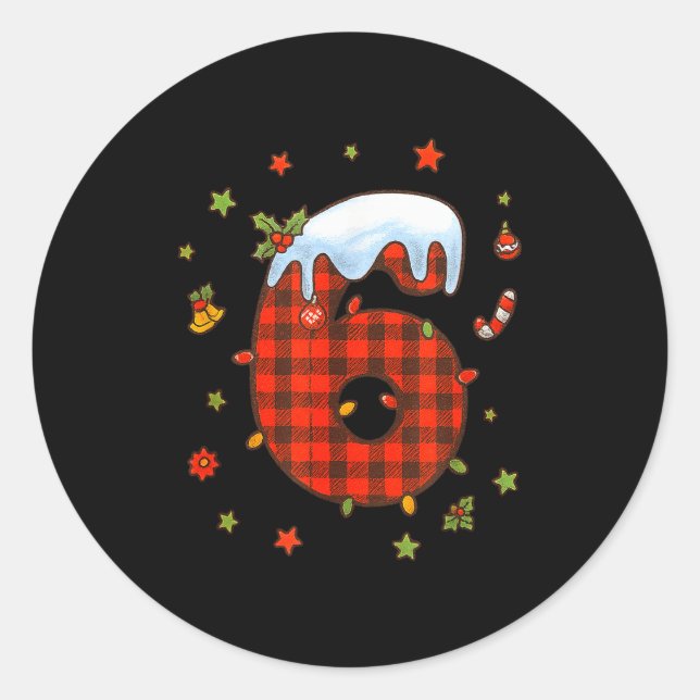 Number 67 Matching Christmas 6 7 Six Seven 6-7 Mem Classic Round Sticker (Front)