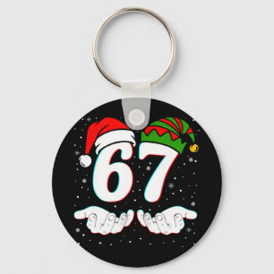 Number 67 Matching Six Seven 6 7 Meme 6-7 Christma Key Ring