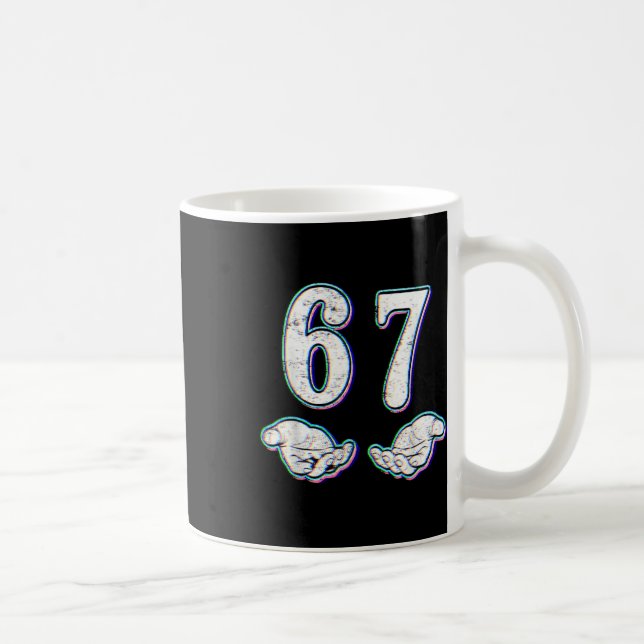 Number 67 Matching Six Seven 6 7 Meme 6-7 Hallowee Coffee Mug (Right)