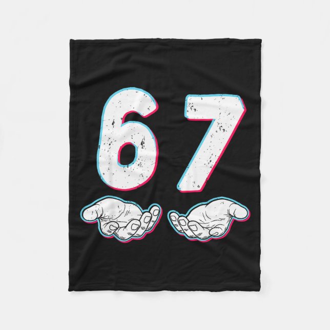Number 67 Matching Six Seven 6 7 Meme 6-7 Hallowee Fleece Blanket (Front)