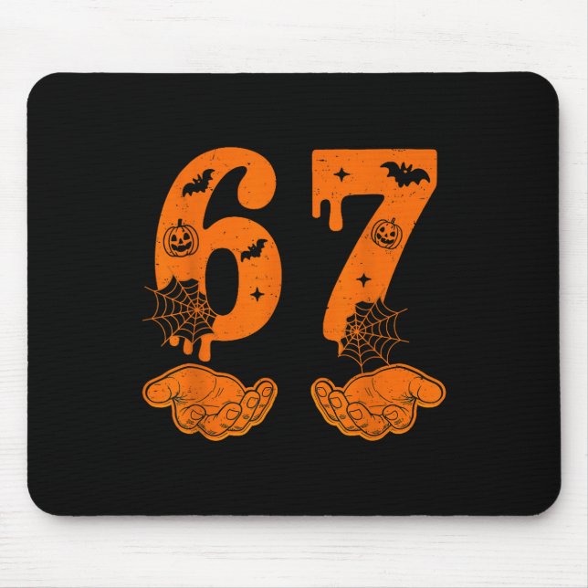 Number 67 Matching Six Seven 6 7 Meme 6 7 Hallowee Mouse Mat (Front)