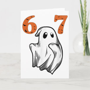 Number 67 Matching Six Seven 6 7 Meme Halloween Co Card