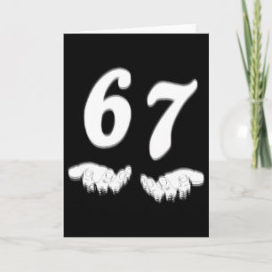Number 67 Matching Six Seven Meme Funny Halloween Card