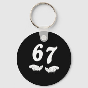 Number 67 Matching Six Seven Meme Funny Halloween Key Ring