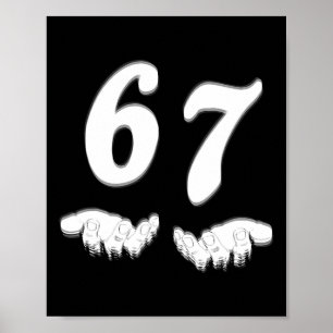 Number 67 Matching Six Seven Meme Funny Halloween  Poster