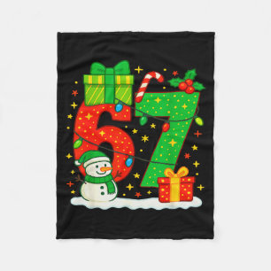 Number 67 Meme Matching Christmas Couple 67 Six Se Fleece Blanket