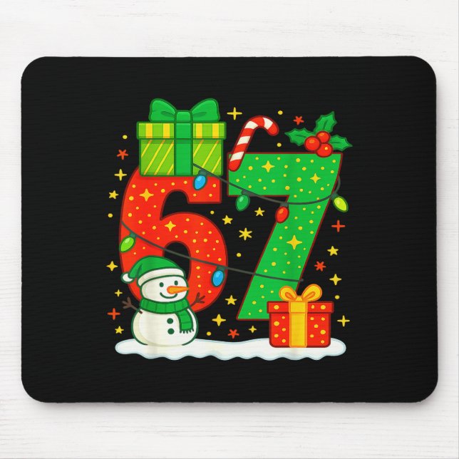 Number 67 Meme Matching Christmas Couple 67 Six Se Mouse Mat (Front)