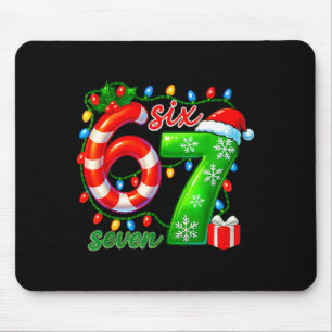 Number 67 Meme Retro Santa 6 7 Holiday Six Seven C Mouse Mat