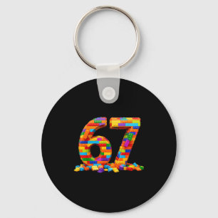 Number 67 Meme Six Seven 6 7 Building Blocks Gen A Key Ring