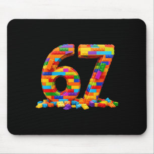 Number 67 Meme Six Seven 6 7 Building Blocks Gen A Mouse Mat