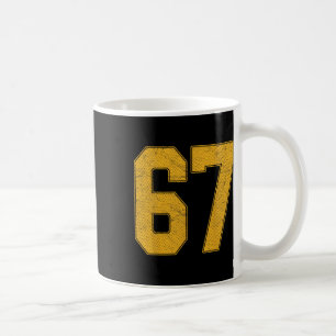 Number 67 Numbered Uniform Sports Team Jersey 67th Coffee Mug