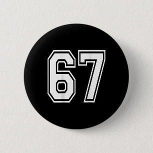 Number 67 Sports Player Number Ck Of Shirt Only 6 Cm Round Badge