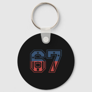 Number 67 Usa Key Ring