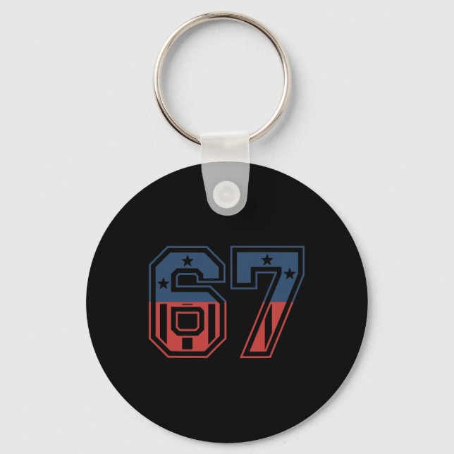Number 67 Usa  Key Ring (Front)