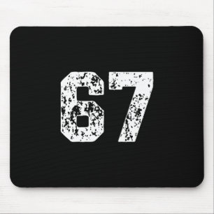 Number 67 White Best Clic College Style Birthday F Mouse Mat