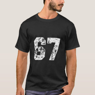 Number 67 White Best Clic College Style Birthday F T-Shirt