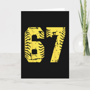 Number 67 Yellow Group Matching Halloween Birthday Card