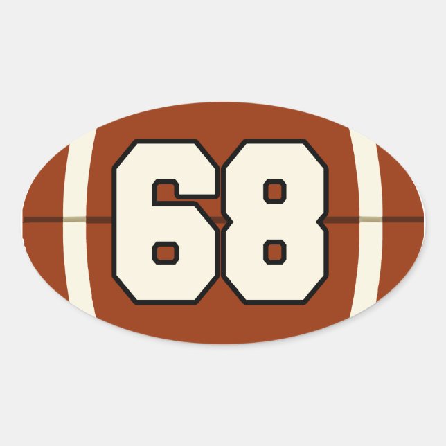 Number 68 Football Sticker (Front)