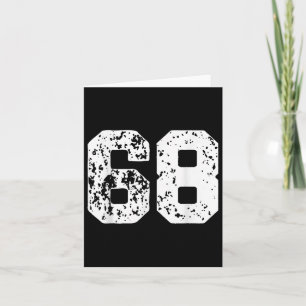 Number 68 White Best Clic College Style Birthday F Card