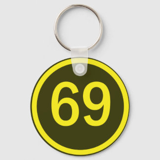 Number, 69, in a circle key ring